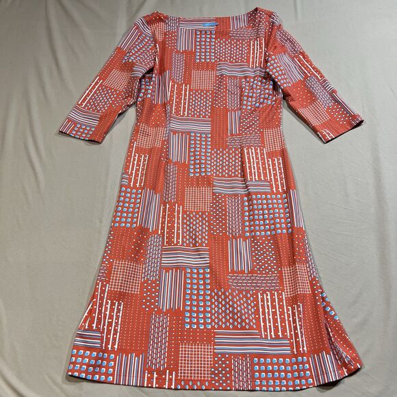 J. McLaughlin Dresses & Skirts - J.McLaughlin Women's M Catalina Cloth Dress - Red Blue Geometric Polka Dot Print